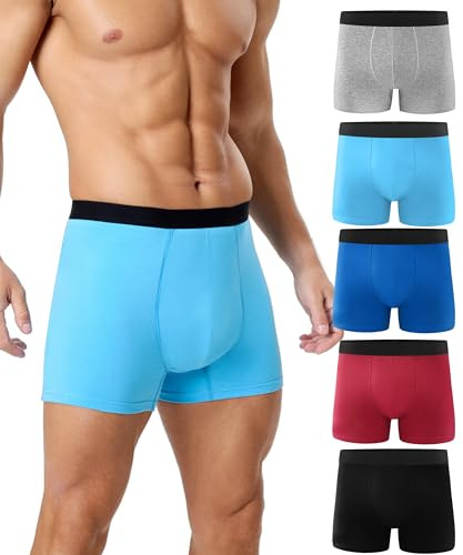 FORVEVO Calzoncillos de incontinencia para hombre, 150 ml, algodón, lavables, para incontinencia, ropa interior con absorbencia, reutilizables, a prueba de fugas, paquete de 5 unidades, multicolor01 L