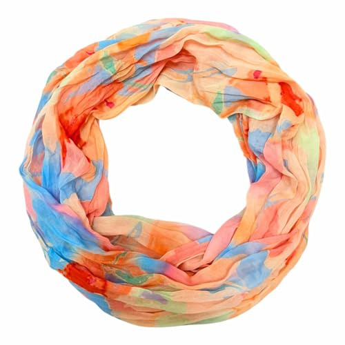 Dégradé de couleur soie Loop dégradé de couleur printemps écharpe ronde arc-en-ciel été automne écharpe légère châle, Bb-orange, 160 x 48 cm