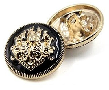 Bestowal 10PCS Boutons de Vêtements - Mode Bouton de Couture en Forme de Bouton en Métal en Forme de Bouton pour Les Hommes Femmes Blazer, Manteau, Uniforme, Chemise, Costume et Veste (Noir, 15mm)