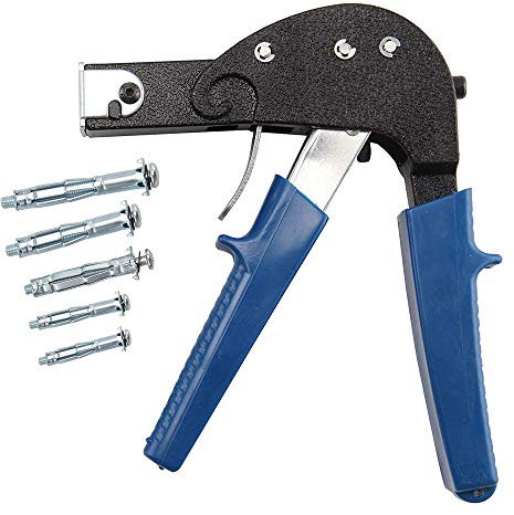 Heavy Duty Gun Hollow Wall Cavity Wall Anchor Plasterboard Fixing Setting Tool +3 Different Metal Wall Fixings Anchors Plugs(M4*32mm,M5*52mm,M6*65mm)