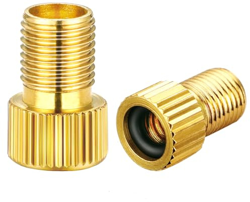 Bike Presta Valve Adapter,Inflate Tire Adapter,Convert Presta to Schrader,French/UK to US,Brass Material MTB Inflatable Connector/Converter Bicycle Bike Pump Tool(5 pack)