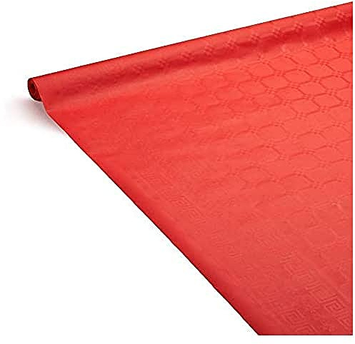 LE NAPPAGE ARTS DE LA TABLE Nappe Rouge en Papier damassé - 1,18x6m