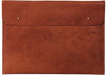 HOLZRICHTER Berlin Laptop 16 Sleeve -Premium Hülle aus Leder - Ledertasche für Notebook Apple MacBook Pro 16 Air Retina - Cognac