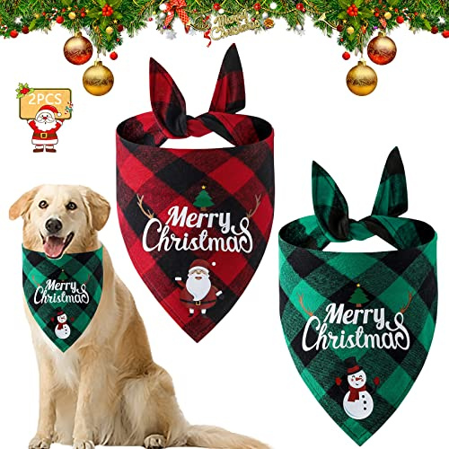 Foulard per cani di Natale, 2 pezzi, per cani e gatti, per animali domestici, Natale, compleanno