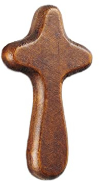 UAIAGM Handkreuz aus Olivenholz – kleines Holzkreuz für Komfort und Gebet