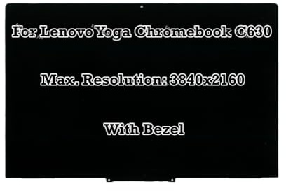 toplcdled 15.6 Replacement for Lenovo Yoga Chromebook C630 UHD 4K 3840X2160 LCD LED Touch Screen Digitizer Assembly with Bezel