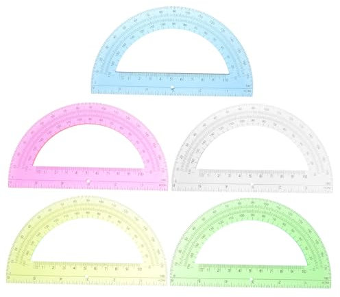 NUOBESTY 5St Winkelmesser messer kaufen light drawn Mathe-Winkel-Tool Geometrie-Mathe-Set Messlineal Zeichenwerkzeug Multifunktion Schulmaterial einstellen Schreibwaren Student Hörner Abs