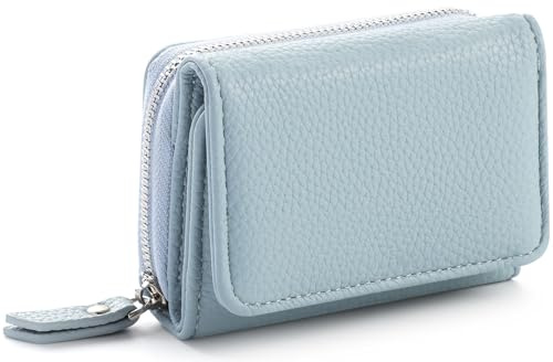 RRANCharltu Purses for Women, Small Wallet for Women PU Leather Ladies Purse Card Holder with Large Zipper Coin Pocket, Blue