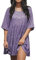 Qianderer Damen-Minikleid mit Pailletten, kurzärmelig, lässig, glitzernd, Tunika, T-Shirt, Kleid, gestuft, Party, Club, Disco, Tanz, Minikleider, violett, L