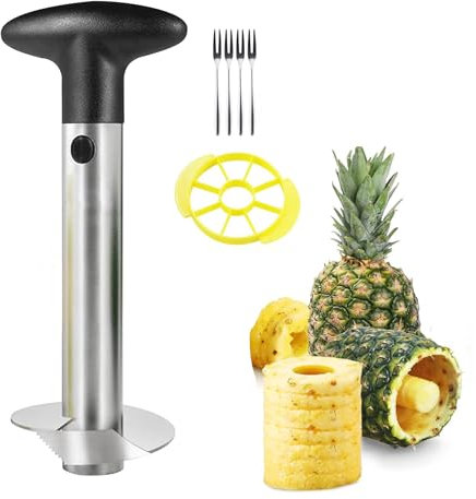 Ananas-Entkerner aus Edelstahl, 3 Teiliges Ananas Apfelschneider Kombi Set Ananasschneider Premium-Ananas-Entkerner, Werkzeug zum Entfernen von Ananaskernen aus Edelstahl für Zuhau