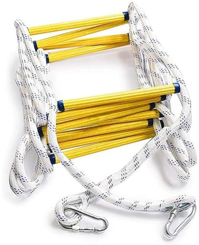 Escalera de Escape de Incendios, Escalera de Cuerda portátil de Seguridad para emergencias, Escalera de Rescate Externa, Reutilizable, compacta y Ligera, con mosquetones (tamaño: 8 m/31,50 p