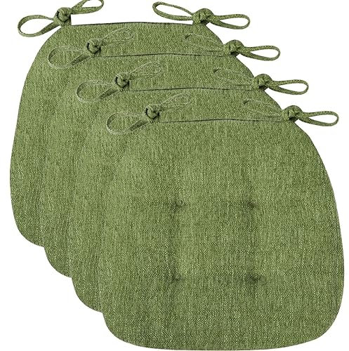 4 Pack Comfortable Kitchen Chair Cushions 43x41x35cm Washable Seat Pads with Ties Durable Upholstered Cushions for Dining Room Soft Cushions for Home Decor