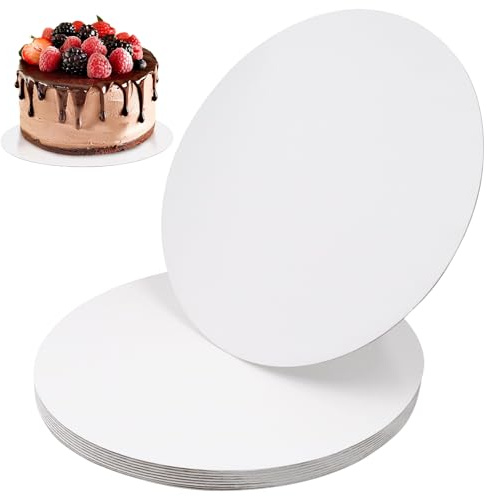 10 Pcs Base para Tartas, Base Redonda de Cartón, Disco Base Cake Boards, para Tartas Reutilizable para Bodas, Cumpleaños y Fiestas, 30cm (Bianco)