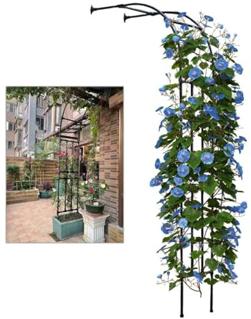 Arco da giardino in metallo per piante rampicanti, pergolato per rose da esterno, arco a mezzo fiore per matrimonio, decorazione da giardino (220 x 240 x 40 cm) - Migliora l'eleganza del tuo giardino