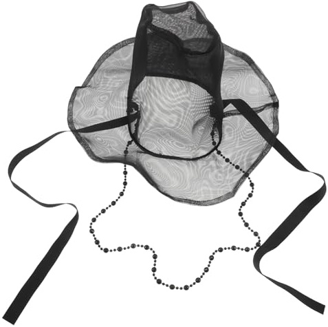 LUOZZY Korean Traditional Black Mesh Flat Top Hat for Hanfu Cosplay Costume Accessory