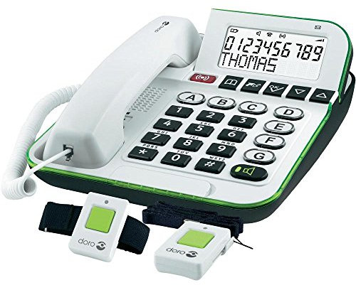 Doro Secure 350 Schnurgebundenes Großtastentelefon mit Notruf-Alarmgeber weiß