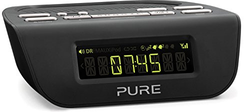 Pure Siesta Mi Series 2 DAB/FM Digital Radio Alarm Clock - DAB Radio with LCD Display with Auto-Brightness, Sleep and Snooze Timers with Volume Fade and 16 Pre-Set Favourites - Black, Graphite