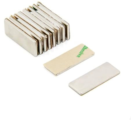 Magnete Neodimio N42 Adesivo Per Arti, Artigianato, Produzione Di Modelli, Fai -Da -Te, Hobby, Ufficio E Casa - 25mm x 10mm x 1,5mm Di Spessore - 2,2kg Di Tiro - Pacchetto Di 10