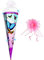 3-D Glitzer Effekt ! - Schultüte - Schmetterlinge & Punkte - 85 cm - 6 eckig - incl. Schleife - Glimmer/Rüschen & Organza Abschluß - Zuckertüte Roth -..