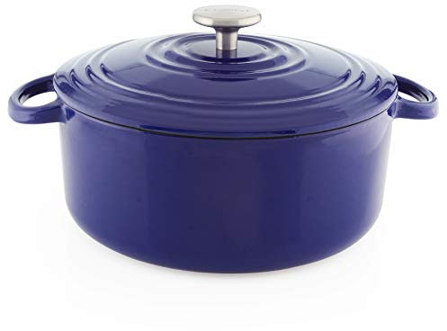 Chantal Cast Iron Dutch Oven, 5 qt, US Formulated Premium Enamel, Cobalt Blue