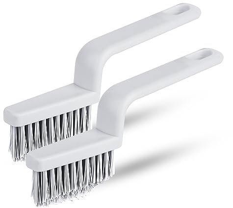 2pcs Grout Cleaner Scrubbing Brush V Shape, Handheld Door Slot Crevice Cleaning Brush Stiff Tool Cleaning Brush V Shaped Brush for Cleaning Tiles Floor Bathroom Kitchen