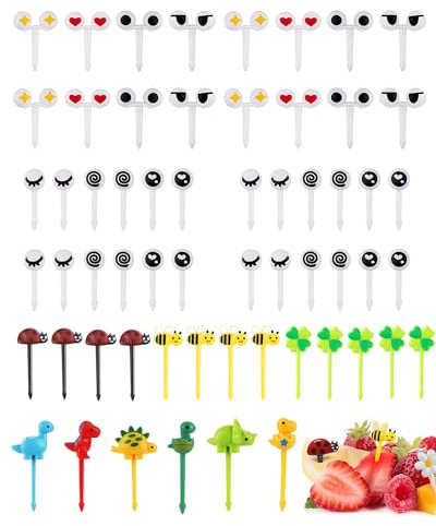 70 Pezzi Forchettine Bambini, Frutta Forchettine Bambini Mini Forchette da Frutta per Dessert Picnic