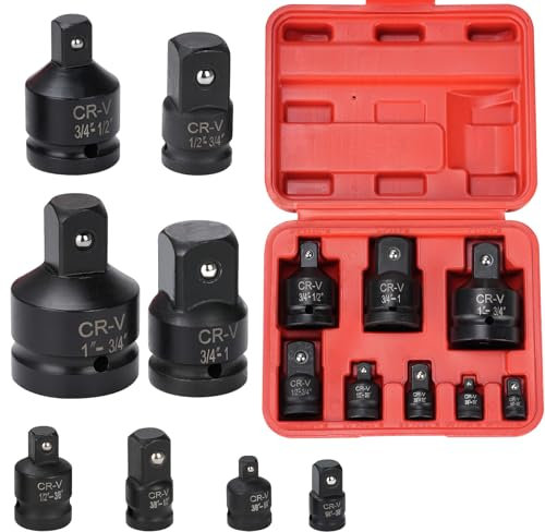 sexyhot Juego de 8 piezas Adaptador llave Vaso de Impacto, Adaptador de enchufe1/4 a 3/8, 3/8 a 1/4, 3/8 a 1/2, 1/2 a 3/8, 1 a 3/4, 3/4 a 1, 1/2 a 3/4, 3/4 a 1/2