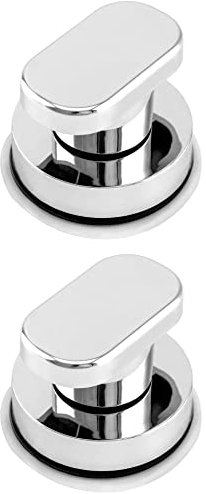 QWORK 2 tiradores giratorios con ventosa que no dejan marcas y sin perforaciones, para cajón, armario, baño, refrigerador, tapa de inodoro, color plateado