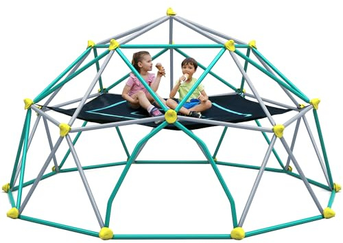 Merax 13FT Climbing Dome with Hammock, Outdoor Geometric Dome Climber Play Center for Kids 3-10 Supporting 1000 lbs, Easy Assembly Jungle Gym