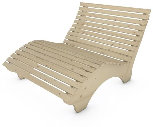 TUGA - Holztech Gartenliege Relaxliege Himmelsliege Ruhe-Vroni (Fichte) 2-teilig stehend Breite 140cm Waldsofa
