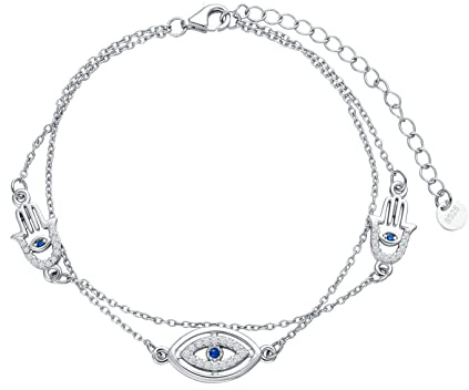 VONALA Mariposa/Cruz/Girasol/Trébol/Claddagh/Gatos/Mal de Ojo Pulsera de Plata de Ley 925 Pulsera Joyería Regalos para Mujeres, Normal, Plata de ley, Crystal
