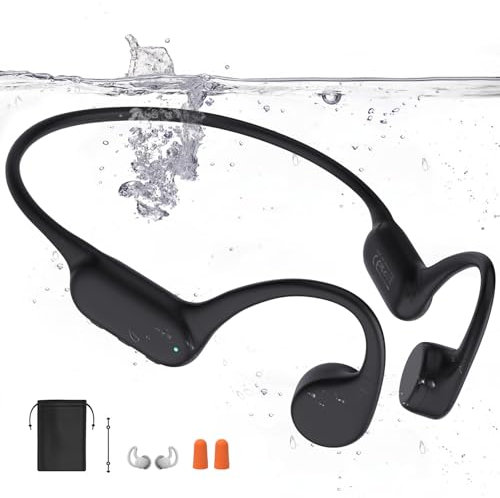 sayrelances Kopfhörer Schwimmen,Knochenschall Kopfhörer Bluetooth 5.4,IPX8 Wasserdicht,Kabellos MP3 Sport KopfhöRer, UnterwasserKopfhörer mit 32G-Speicher,Open Ear KopfhöRer für Schwimmen Laufen