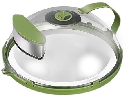 Sharplace Cubierta de Pulverización de Microondas, Dispositivo de Cocina de Mesa de Cocción con Un Mango Simple, Porción de Caparazón de Cubierta de La Placa Gu, con Ritmo de Guía, Individual