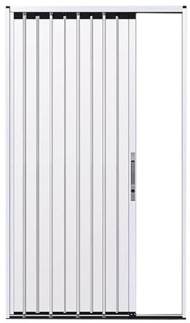 Jievmrs Falttür Abschließbare Sicherheits-Falttür aus Metall, Teleskop-Fliegengittertür mit Mehreren Faltflügeln und Schiene, Faltbare Falttür für Balkon/Schlafzimmer(27x80in(69x203cm))