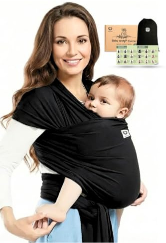 Original Baby Sling Carrier Wrap, Black