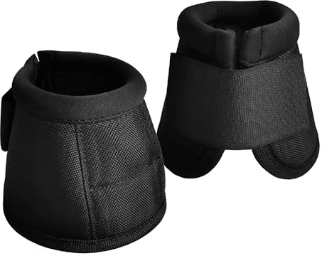 Gallopoff Cloches de Sabot pour Chevaux, Paire, Balistiques, Noir M | Anti-Rotation et Anti-Frottement, Respirantes et Très Résistantes à l'Usure, pour l'entraînement et les Pâturages