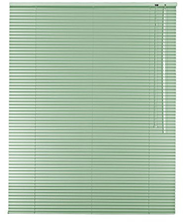 Hochwertige Klemmfix Aluminium Jalousie Rollo Alu Jalousette 120 x 140 cm / 120x140 cm in Farbe mint inkl. 2 Stück Klemmträger/Klemmhalter Träger - Bedienseite rechts // Fensterjalousie Klemmjalousie Easy&Fix montiert