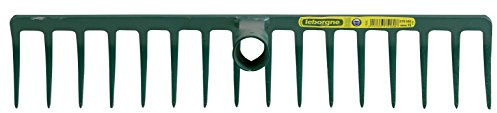 LEBORGNE - Râteau Forgé 16 Dents Courbées Sans Manche - Idéal Pour Ratisser Niveler Épandre Sable Graviers Et Ramasser Débris - Résistant Et Robuste - 40 cm