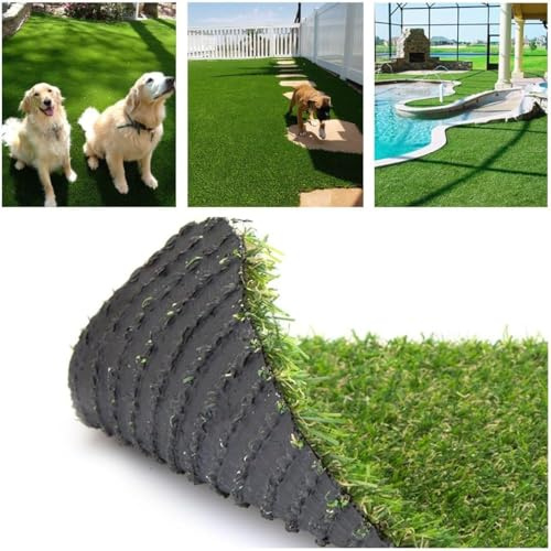 Petgrow Artificial Synthetic Grass Turf 5FTX8FT(40 Square FT),0.8 Pile Height Indoor Outdoor Pet Dog Artificial Grass Mat Rug Carpet for Garden Backyard Balcony