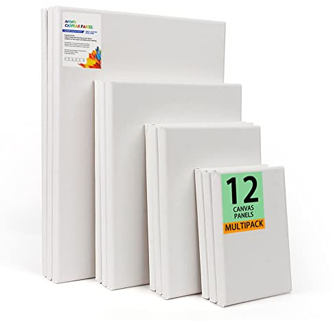 12 Pack Canvas for Painting Blank Canvases for Art Board Frame Panels Cotton Canvases for Acrylic Painting Oil Painting