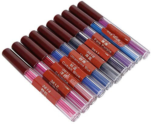 2,0 mm Blei-Nachfüllungen, farbige Minen für Druckautomat, 8 Stück je Farbe, 90 mm hoch für Büro und Schule