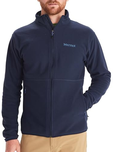 Marmot Hombre Rocklin Jacket, Chaqueta polar cálida, chaqueta de exterior con cremallera completa, jersey transpirable y resistente al viento, Arctic Navy, L