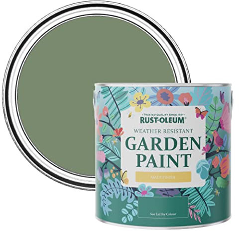 Rust-Oleum Green Mould-Resistant Paint (2.5L, Matte Finish) - All Green, Exterior, Waterproof, Walls, 12 sqm/L Coverage