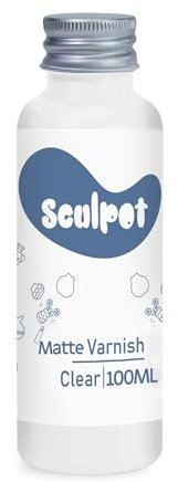 100ml Matte Lufttrocknender Ton Glasur, Air Dry Clay Varnish, Glasur für Ton, Niedriger Glanz, Wasserdicht und Kratzfest, Design für Lufttrocknenden Ton