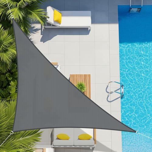AXT SHADE Vela Ombreggiante Impermeabile Triangolare 2,5x2,5x3,5m Tenda a Vela Parasole e Protezione Raggi UV per Esterno Giardino Terrazza-Antracite