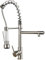 KLARWERK Björn | Grifo de cocina cromado plateado | Dos duchas | Grifo profesional de acero inoxidable | Doble fregadero restaurante