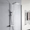 YOOZENA Thermostat-Duscharmatur-Set, Überkopf-Regendusche, Handbrause, höhenverstellbares Duschset, Duschsystem, quadratisch, Chrom