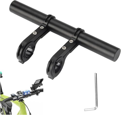 Fahrradlenker Erweiterung,30cm Fahrradlenker Verlängerung,Aluminium Fahrrad Extender Halterung, für Taschenlampe Smartphones GPS-Geräte,Befestigung von Tacho, Licht,‎Schwarz