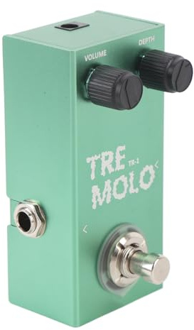 Vroomoto Tremolo Effect Pedal, Ren Signal, Robust Konstruktion, Bekväm Transport, Enkel och Populär, för Bas, Elektrisk Gitarr med LED -ljus, med 6,35 Mm Ingångsutgångsgränssnitt