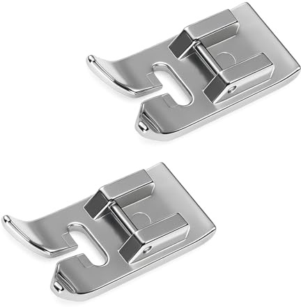 wilcractk Pied De Biche Machine À Coudre, Lot De 2 Pieds Universels En Métal Argenté, Accessoires Pour Machines À Coudre Domestiques Électriques, Idéal Pour Fermetures Éclair, Ourlets Et Coutures Préc